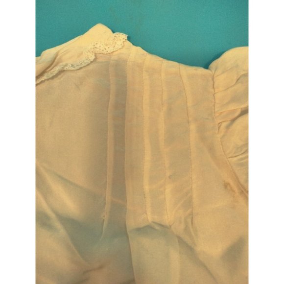 Antique Vintage Ivory Lace Satin Baby Dress Handmade Baptism Infant 12 Months - Picture 5 of 12